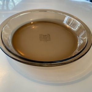 Pyrex Vintage Brown Glass Pie Plate Dish 9”